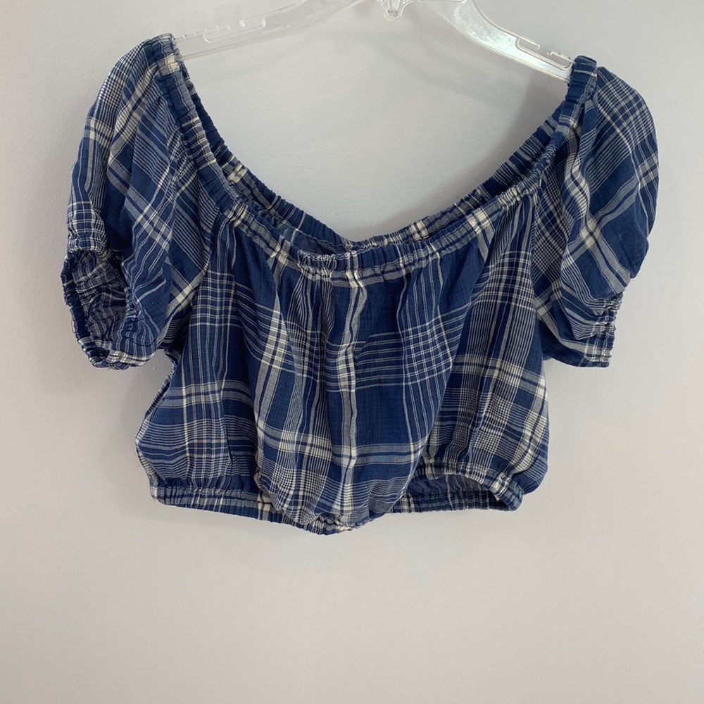 American Eagle Outfitters blue plaid top